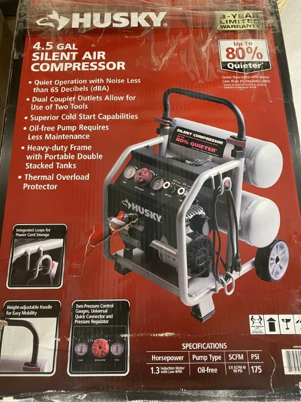 Husky 4.5 deals silent air compressor